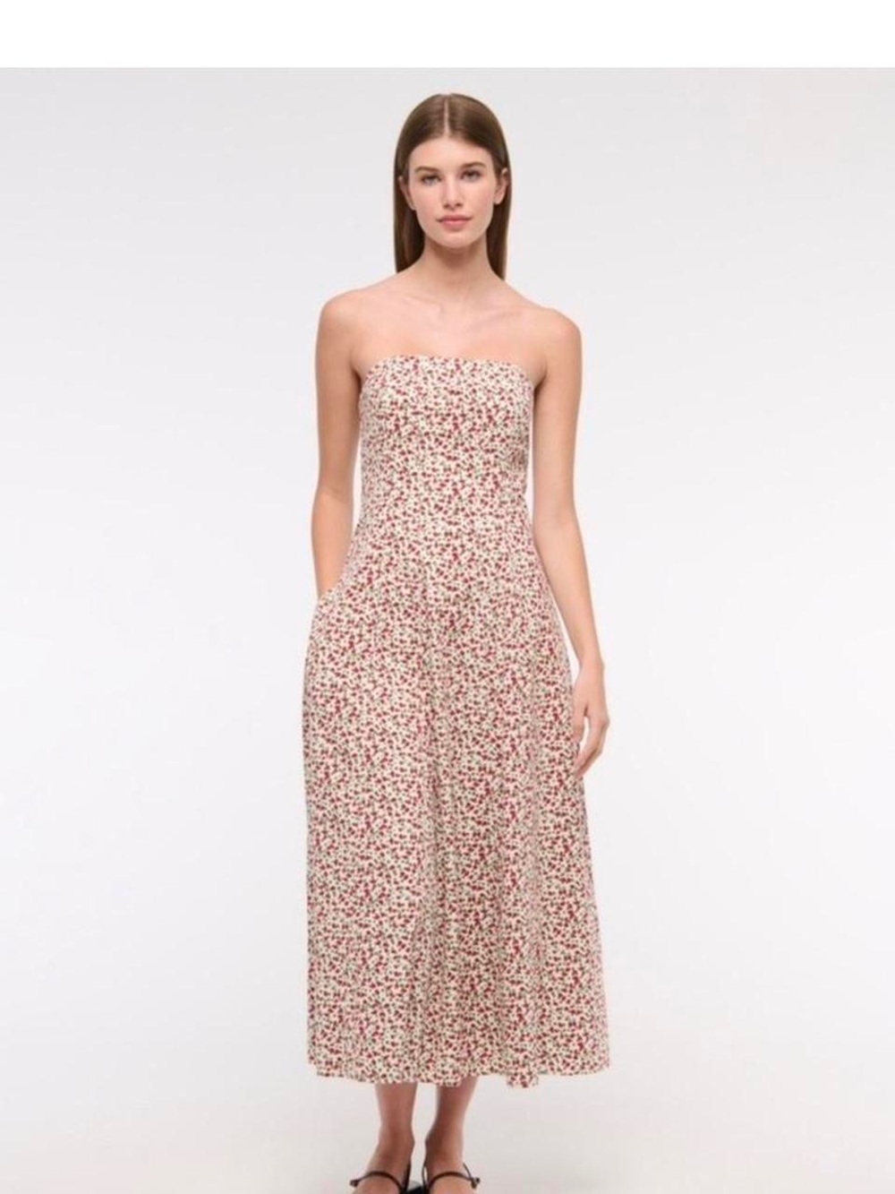 Abercrombie & Fitch Strapless Midi Dress